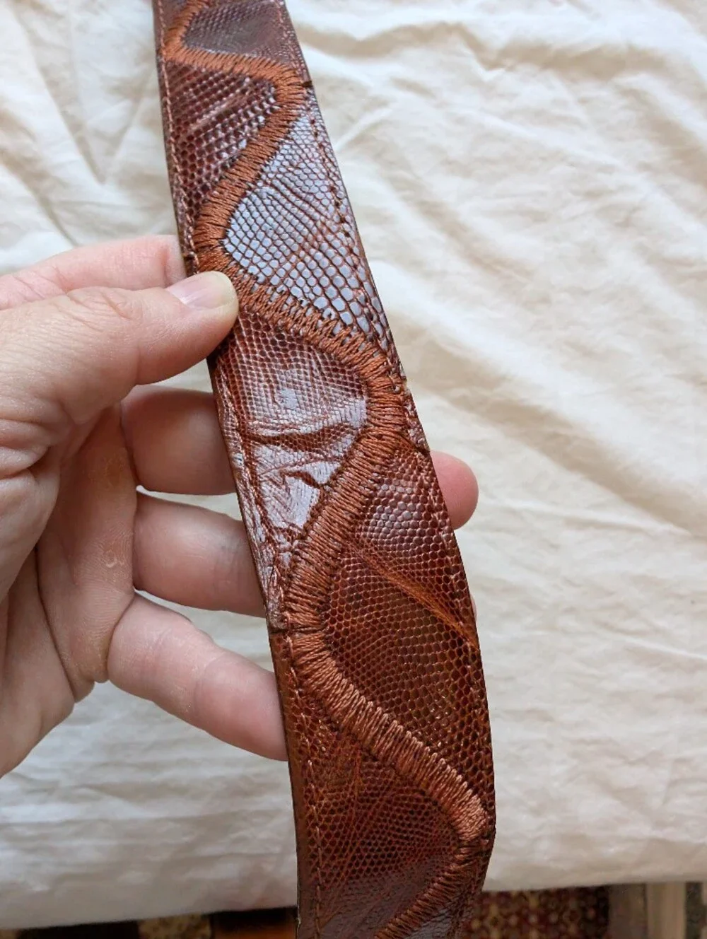 Vintage Men’s Montana Western Leather Belt 39” Brown/Gold Toned